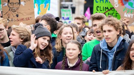  Die Umweltaktivistin Greta Thunberg Ende März bei einer Demo in Berlin.