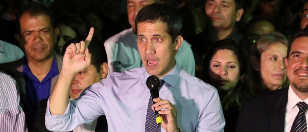 Juan Guaido kurz nachdem seine Immunität aufgehoben worden war