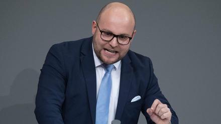 Markus Frohnmaier bei einer Bundestagsrede im November 2018
