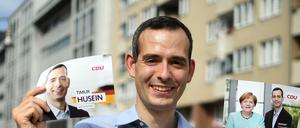 Timur Husein, hier im Bundestagswahlkampf 2017, wurde als Vorsitzender des Kreisvorstandes bestätigt. 