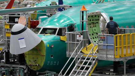 Eine Maschine vom Typ 737 Max bei der Produktion in den USA.