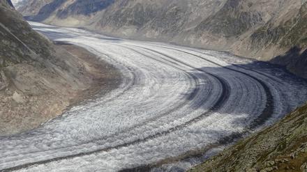 Der Aletschgletscher in den Berner Alpen .