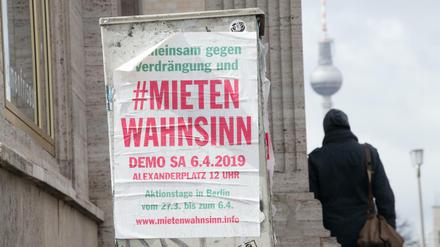 "Gemeinsam gegen Verdrängung und Mietenwahnsinn". Die Demonstration beginnt um 12 Uhr auf dem Alexanderplatz.