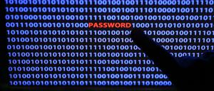 Zwischen Zeichen von Binärcodes entdecken Hacker Passwörter.