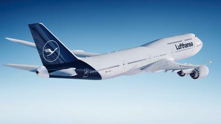 Eine Computer-Darstellung zeigt die Boeing 747-8 der Lufthansa. (Symbolbild)