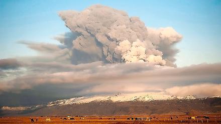Im April brach der isländische Vulkan Eyjafjallajökull aus. Die Aschewolke legt den Flugverkehr lange lahm.