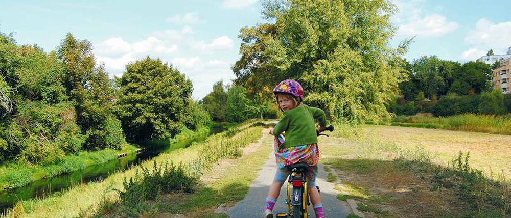 Ein optisches Highlight der Tour ist der schmale Uferstreifen zwischen Panke und Franzosenbecken in Gesundbrunnen.