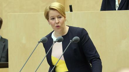 Bundesfamilienministerin Franziska Giffey (SPD) am Freitag im Bundesrat. 