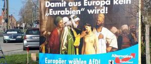 Die AfD macht in Berlin Wahlwerbung mit dem Gemälde "Der Sklavenmarkt" des französischen Malers Jean-Léon Gérôme aus dem Jahr 1866.