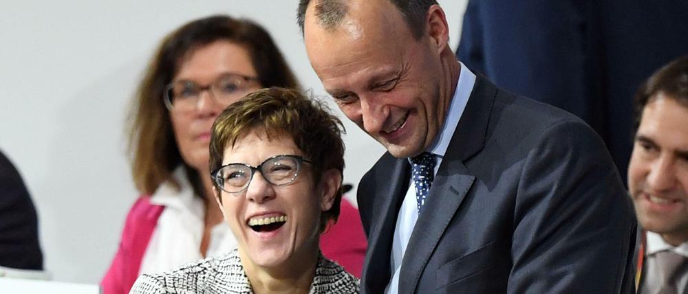 Annegret Kramp-Karrenbauer und Friedrich Merz beim CDU-Bundesparteitag im Januar