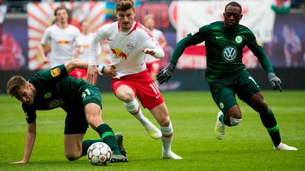 Platz da, hier komme ich. Leipzigs Timo Werner (Mitte) im Schnellgang.