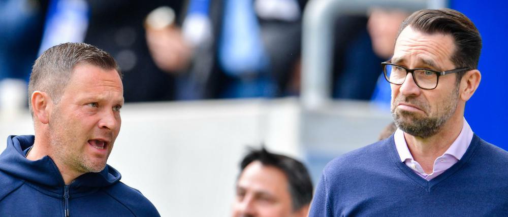 Diskussionsbedarf: Trainer Pal Dardai (links) und Geschäftsführer Michael Preetz (rechts) haben dieser Tage viel zu besprechen.