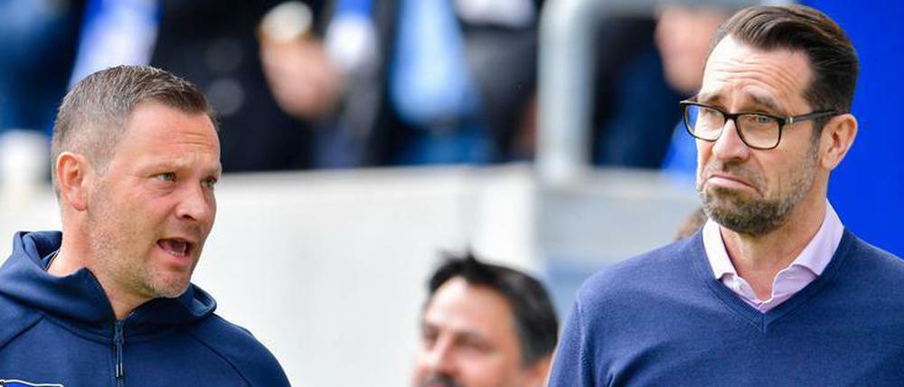 Zuletzt nicht mehr wirklich auf einer Wellenlänge: Trainer Pal Dardai und Manager Michael Preetz (r.).