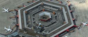 Luftaufnahme vom Flughafen Berlin-Tegel.