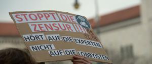 Demonstration gegen die Urheberrechtsreform.