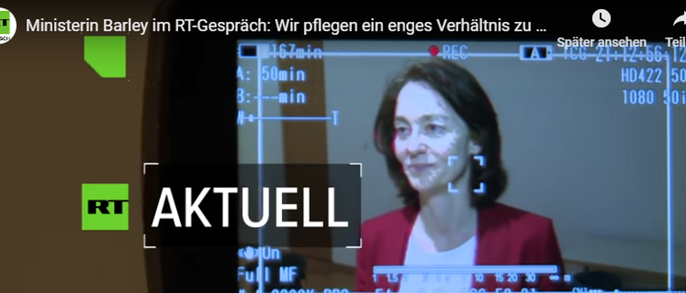 Im russischen Propagandakanal: Die SPD-Spitzenkandidatin bei der Europawahl, Katarina Barley.