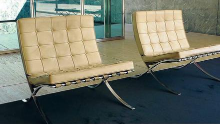 Barcelona Chair, Entwurf Mies van der Rohe, anlässlich der Weltausstellung 1929 in Barcelona.