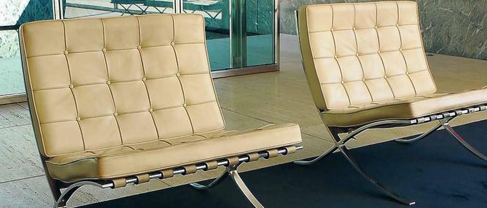 Barcelona Chair, Entwurf Mies van der Rohe, anlässlich der Weltausstellung 1929 in Barcelona.