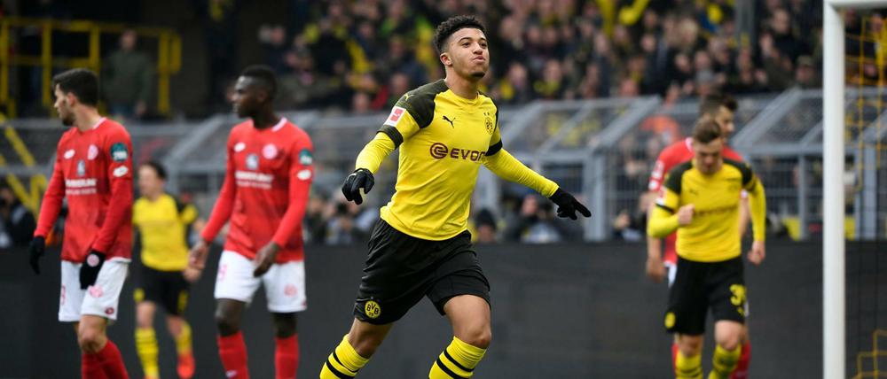 Abgedreht: Dortmunds Jadon Sancho trifft gegen Mainz doppelt.