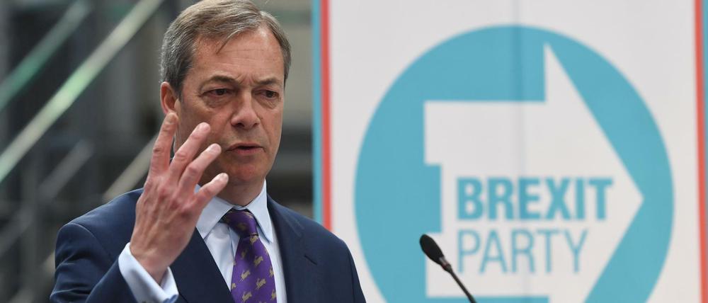 Der britische Europaabgeordnete für die Brexit-Partei Nigel Farage startet den Europawahlkampf. 