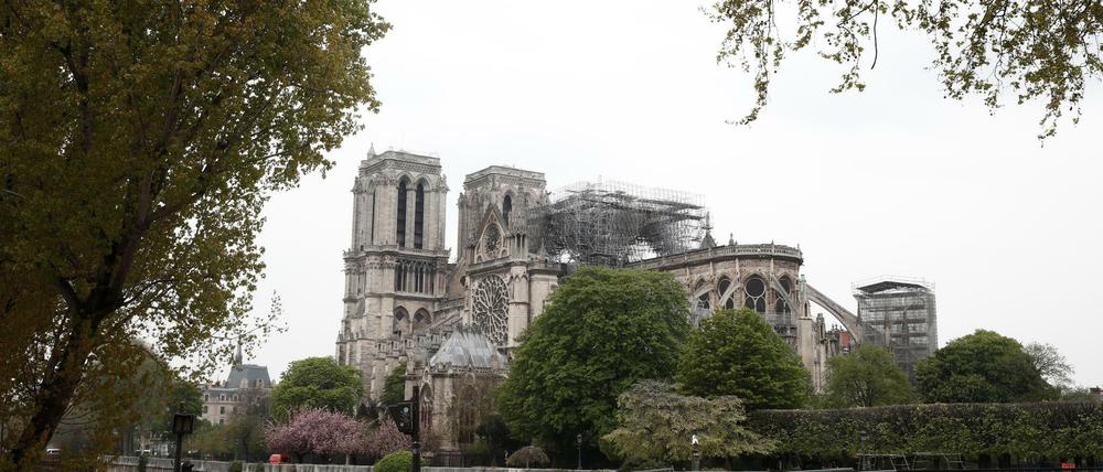 Die Kathedrahle von Notre Dame nach dem Feuer.