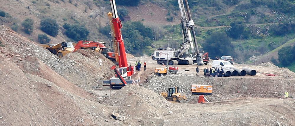 Minenbohrer während der Rettungsaktion für den zweijährigen Julen.