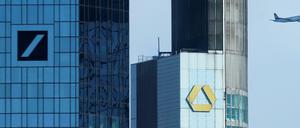 Zentralen von Deutscher Bank und Commerzbank in Frankfurt
