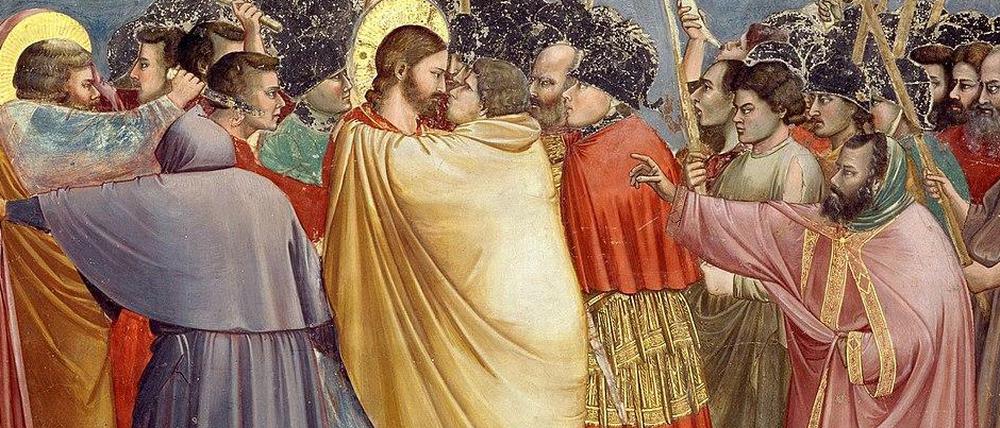 Der Judaskuss als Moment des Verrats ist ein beliebtes Kunstmotiv. Hier zu sehen in einem Fresko von Giotto, entstanden um 1300.