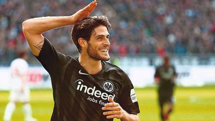 Kann’s mit Köpfchen. Eintracht-Stürmer Goncalo Paciencia. 