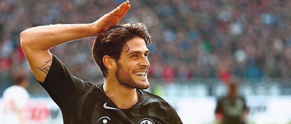 Kann’s mit Köpfchen. Eintracht-Stürmer Goncalo Paciencia. 