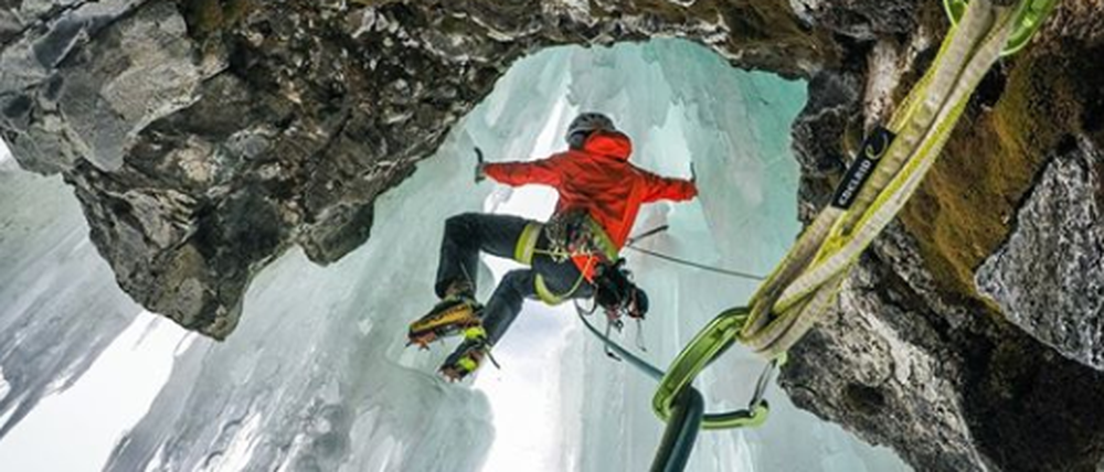 Im Februar war Hansjörg Auer noch zum Eisklettern in den Bergen