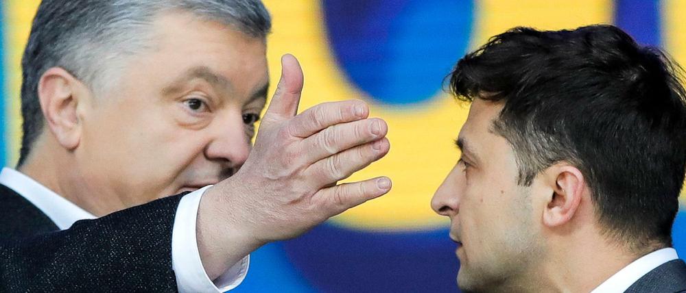 Petro Poroschenko (l) und Wolodymyr Selenski