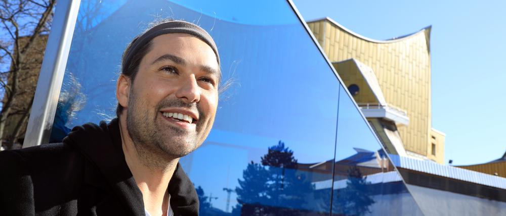 Spielstätte. David Garrett vor der Berliner Philharmonie.