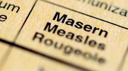 Rubrik für Masern-Impfungen in einem Impfpass 