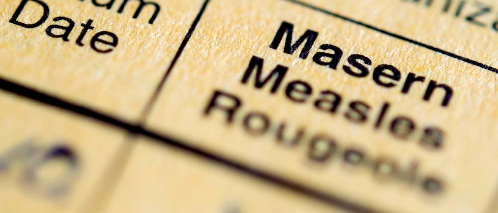 Rubrik für Masern-Impfungen in einem Impfpass