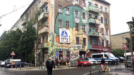 Umkämpft: Das besetzte Haus an der Liebigstraße 34.