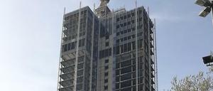 Skelett des Hochhauses am Steglitzer Kreisel.