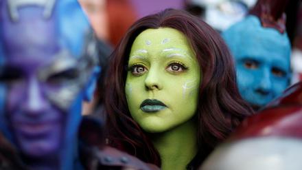 Eine Frage des Bondings: kostümierte „Avengers“-Fans am Rande der Weltpremiere am Dienstag in Hollywood.