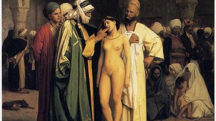 Fiktionales, vom Kolonialismus geprägtes Bild des "Orients": Das Gemälde "Der Sklavenmarkt" von Jean-Léon Gérôme.