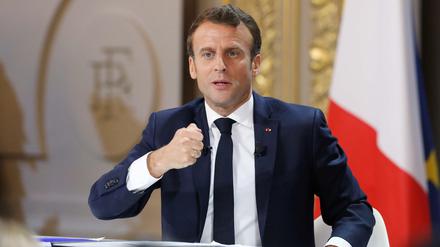 Frankreichs Präsident Emmanuel Macron am Donnerstagabend im Elysée-Palast.