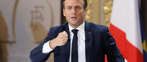 Frankreichs Präsident Emmanuel Macron am Donnerstagabend im Elysée-Palast.