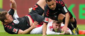 Drunter und drüber. Am Ende sicherten sich die Leipziger mit Timo Werner (unten) die Teilnahme an der Champions League.
