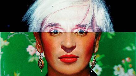 Eins plus eins ist viele. Die 2018 geschaffene Porträtcollage „Warhol x Kahlo“ des Münchner Künstlers Milen Till wird von der Berliner Galerie The Curve angeboten.