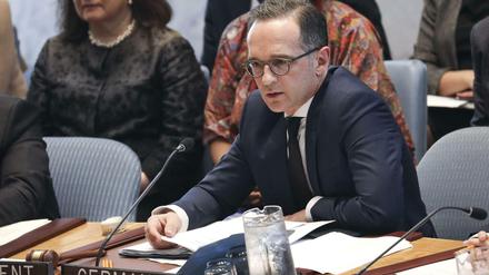 Bundesaußenminister Heiko Maas (SPD) als Vorsitzender des UN-Sicherheitsrates im April 2019.