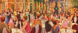Bewegte Zeiten. Die Aufbruchsstimmung in den urbanen Zentren der Zwanziger Jahre ist aktuell wieder von großem Interesse (im Bild ein Aquarell des Hotel Adlon im Jahr 1928) – genauso wie die Weimarer Republik als Werkstätte freiheitlicher Lebensformen. 