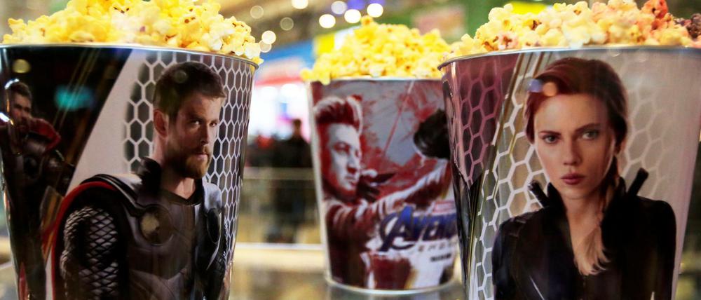 Groß auch im Merchandise: Popcorneimer mit einigen Helden aus "Avengers: Endgame".