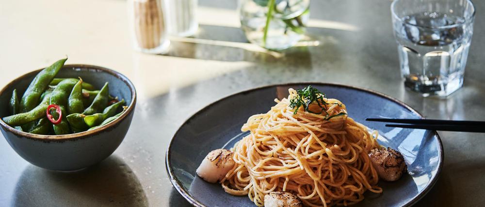 Die Mentaiko Spaghetti im House of Small Wonder in Mitte.