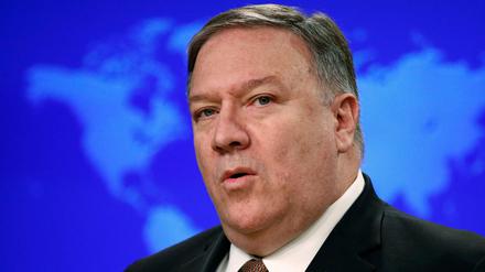 Mike Pompeo, Außenminister der USA, spricht auf einer Pressekonferenz im US-Außenministerium.