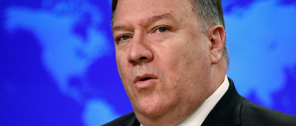 Mike Pompeo, Außenminister der USA, spricht auf einer Pressekonferenz im US-Außenministerium.