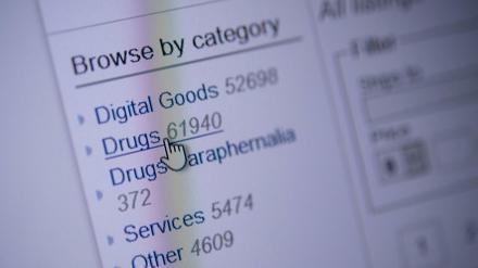 Homepage eines Darknet-Shops.  